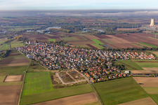 District Heidenfeld in Röthlein in the state Bavaria, Germany from above