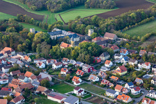 Count Schönborn's Palace Gaibach in the district Gaibach in Volkach in the state Bavaria, Germany from above