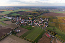 Oblique view of District Gaibach in Volkach in the state Bavaria, Germany