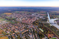 Oblique view of Volkach in the state Bavaria, Germany