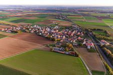 Village view from the north in the district Effeldorf in Dettelbach in the state Bavaria, Germany