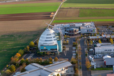 Aerial photograpy of Cineworld Cineplex in the Mainfrankenpark Neuhof in Dettelbach in the state Bavaria, Germany