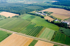 Aerial view of Open space at the Horstring commercial area in the district Minderslachen in Kandel in the state Rhineland-Palatinate, Germany