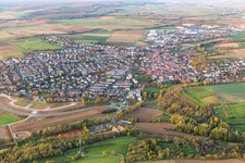 Aerial view of District Lengfeld in Würzburg in the state Bavaria, Germany
