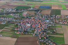 Aerial view of Waigolshausen in the state Bavaria, Germany