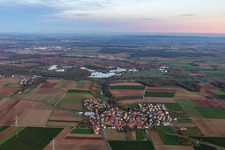 Aerial view of District Hergolshausen in Waigolshausen in the state Bavaria, Germany