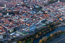 Aerial view of SKF House on the Main in Schweinfurt in the state Bavaria, Germany