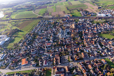 From the east in Sinzheim in the state Baden-Wuerttemberg, Germany