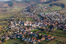 Aerial view of District Ulm in Renchen in the state Baden-Wuerttemberg, Germany