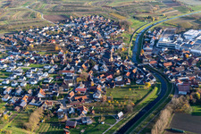 Town on the banks of the river of the river Rench in Stadelhofen in the state Baden-Wurttemberg, Germany