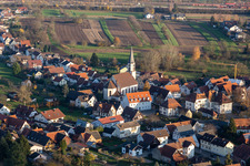 Aerial view of District Bohlsbach in Offenburg in the state Baden-Wuerttemberg, Germany