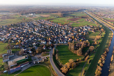 Village on the river bank areas of the Kinzig river in Weier in the state Baden-Wurttemberg, Germany