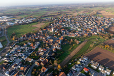 Aerial view of District Sand in Willstätt in the state Baden-Wuerttemberg, Germany