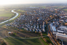 Aerial view of Willstätt in the state Baden-Wuerttemberg, Germany