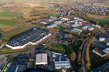 Aerial view of Industrial area Sand, Orsay in the district Sand in Willstätt in the state Baden-Wuerttemberg, Germany