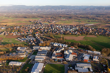 Aerial photograpy of District Sand in Willstätt in the state Baden-Wuerttemberg, Germany