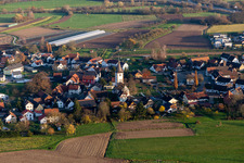 Oblique view of District Sand in Willstätt in the state Baden-Wuerttemberg, Germany