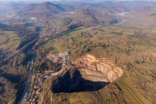 Quarry for the mining and handling of Basalt of the Basalt-Actien-Gesellschaft in Albersweiler in the state Rhineland-Palatinate
