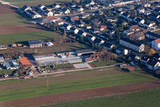 Aerial view of Kasa Landscape Gardener Kugelmann in Kandel in the state Rhineland-Palatinate, Germany