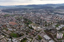 Aerial view of Rheinfelden in the state Baden-Wuerttemberg, Germany