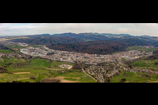 City area with outside districts and inner city area in Schopfheim in the state Baden-Wuerttemberg, Germany