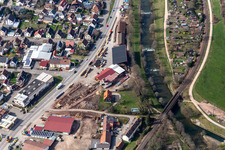 Buildings and production halls on the factory premises of the Sawmill Otto Himmelsbach GmbH in Hoellstein in the state Baden-Wuerttemberg, Germany