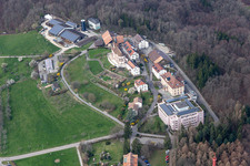 Aerial view of Building of the Chrischona-Campus and Diakonissen Mutterhaus in Bettingen in the canton Basel, Switzerland