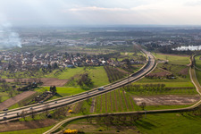 Aerial view of B33 in the district Elgersweier in Offenburg in the state Baden-Wuerttemberg, Germany