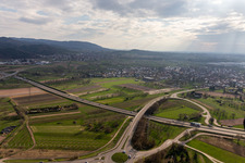 Aerial photograpy of B33 in the district Elgersweier in Offenburg in the state Baden-Wuerttemberg, Germany