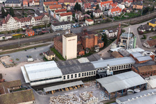 Aerial view of Rubinmühle and Kinzigtal Recycling in Gengenbach in the state Baden-Wuerttemberg, Germany