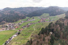 Aerial view of Strohbach in Gengenbach in the state Baden-Wuerttemberg, Germany