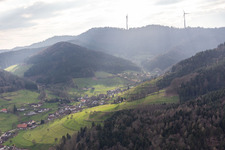 Aerial view of Footbach in Gengenbach in the state Baden-Wuerttemberg, Germany
