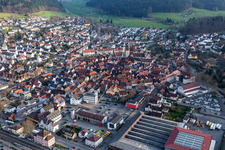 Oblique view of Haslach im Kinzigtal in the state Baden-Wuerttemberg, Germany