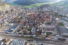Haslach im Kinzigtal in the state Baden-Wuerttemberg, Germany from above
