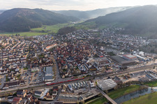 Haslach im Kinzigtal in the state Baden-Wuerttemberg, Germany seen from above
