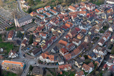 Aerial photograpy of Old Town area and city center in Zell am Harmersbach in the state Baden-Wuerttemberg, Germany