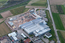 Construction site on building and production halls on the premises of WTO GmbH in Ohlsbach in the state Baden-Wuerttemberg, Germany