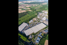 Aerial view of Industrial estate and company settlement Horst with Friedrich Zufall GmbH & Co. KG Internationale Spedition in the district Minderslachen in Kandel in the state Rhineland-Palatinate, Germany