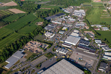 Aerial photograpy of Horst industrial estate in the district Minderslachen in Kandel in the state Rhineland-Palatinate, Germany