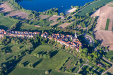 Aerial view of Hinterstädel in Jockgrim in the state Rhineland-Palatinate, Germany