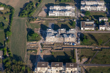 Bird's eye view of Construction site of the LTC - Linder Technology Campus in Wilhelm-Schickard-Straße in the Technology Park Karlsruhe in the district Rintheim in Karlsruhe in the state Baden-Wuerttemberg, Germany