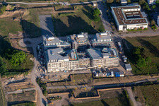 Construction site for the new building of a research building and office complex of the LTC - Linder Technologie Campus in of Wilhelm-Schickard-Strasse in the technology-park Karlsruhe in Karlsruhe in the state Baden-Wuerttemberg, Germany