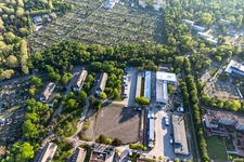Aerial photograpy of KIT Campus East in the district Rintheim in Karlsruhe in the state Baden-Wuerttemberg, Germany