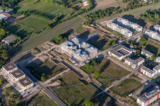 Construction site of the LTC - Linder Technology Campus in Wilhelm-Schickard-Straße in the Technology Park Karlsruhe in the district Rintheim in Karlsruhe in the state Baden-Wuerttemberg, Germany from above