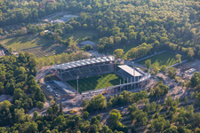 Aerial view of Reconstruction of the KSC Wildparkstadion in the district Innenstadt-Ost in Karlsruhe in the state Baden-Wuerttemberg, Germany