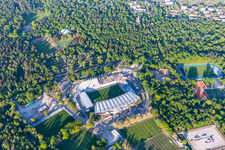 Oblique view of Reconstruction of the KSC Wildparkstadion in the district Innenstadt-Ost in Karlsruhe in the state Baden-Wuerttemberg, Germany