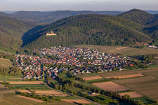 Aerial photograpy of Landeck Castle in Klingenmünster in the state Rhineland-Palatinate, Germany