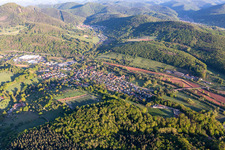 Annweiler am Trifels in the state Rhineland-Palatinate, Germany seen from above