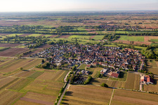 Aerial view of Venningen in the state Rhineland-Palatinate, Germany