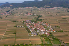 Village - view on the edge of agricultural fields and farmland in Roschbach in the state Rhineland-Palatinate, Germany
